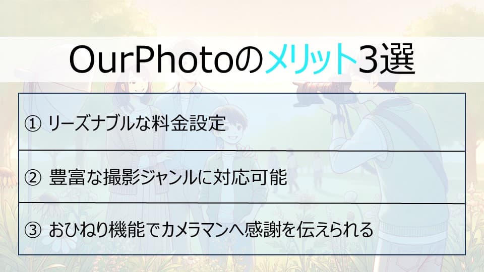 Ourphotoのメリット